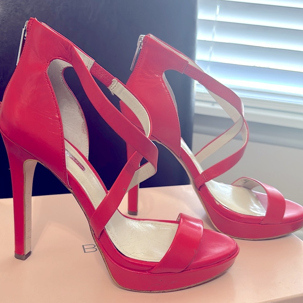 BCBGeneration Coral-Red Heeled Shoe